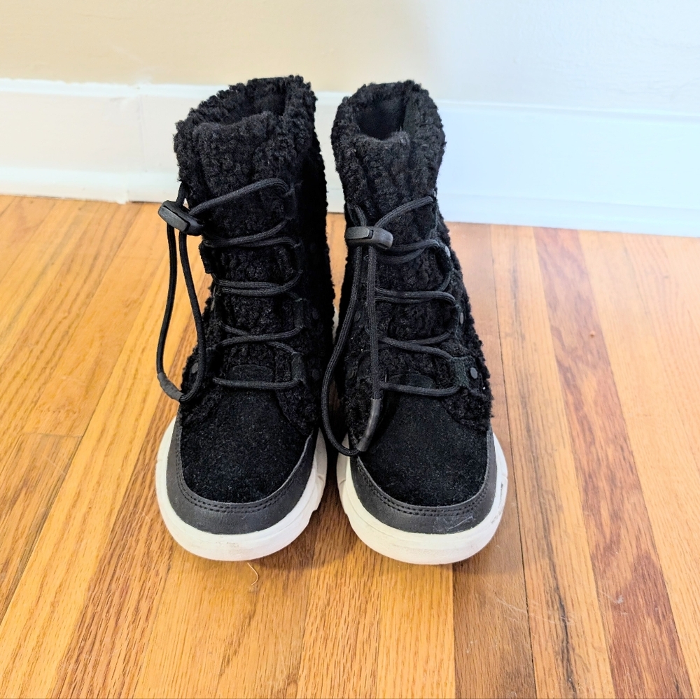 Black Sorel Explorer III Kids Cozy Boots